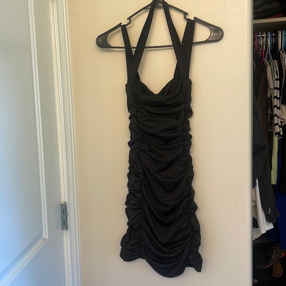 Black mini dress halter top - Picture 1 of 3
